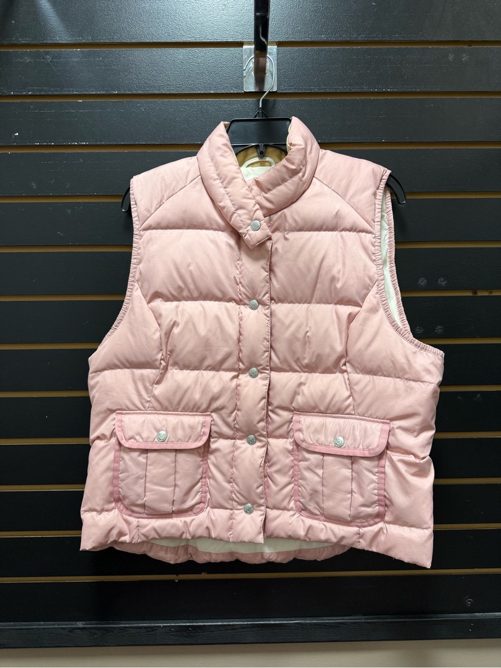 Vintage Polo Jeans Co Ralph Lauren Pink Down Puffer Vest XL Snap Front
